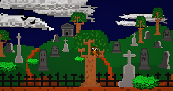 Pixel Cemetery (Still From Small Game Project), 2021